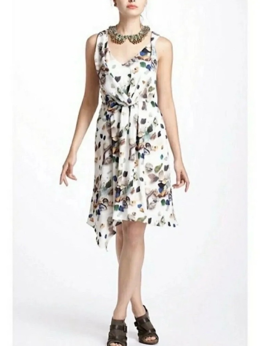 #241- ANTHROPOLOGIE MEADOW RUE Women’s Dress Beach Treasures Flare